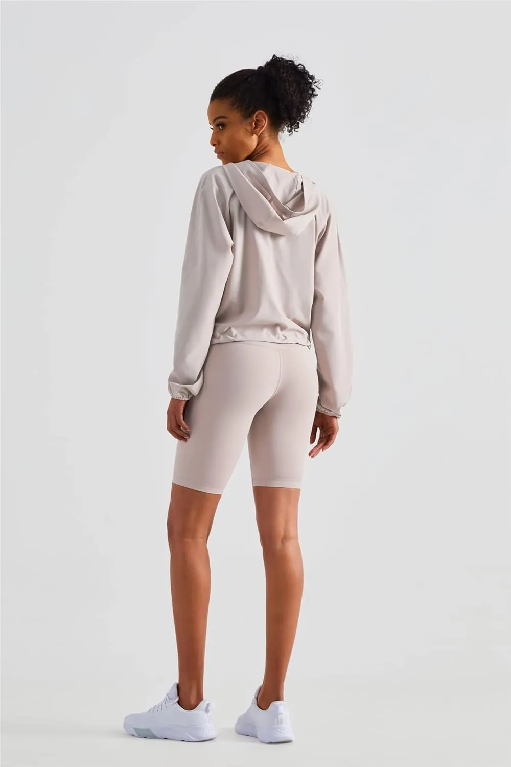 altiland Lightweight Workout Jacket for Women, Cropped Athletic Gym Running Hoodie, UV Protection Half Zip Pullover UPF 50 