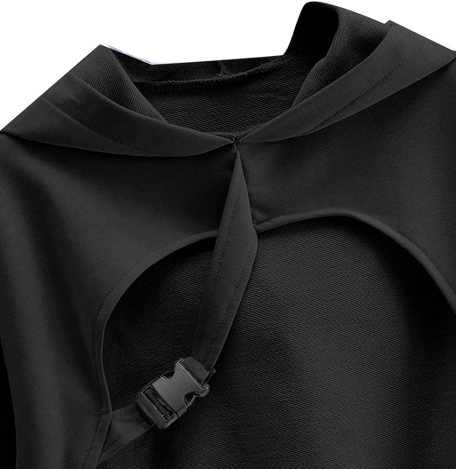 Avanova Women Cut Out Shrug Cropped Hoodie Sweatshirt Loose Super Crop Top