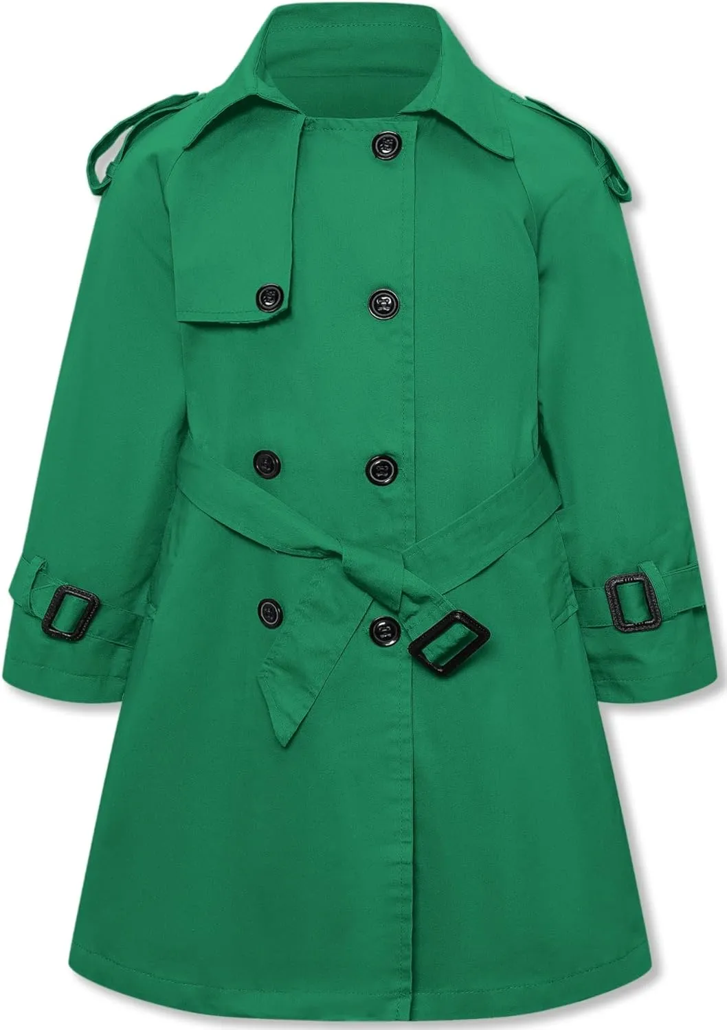 Betusline Girls & Women's Trench Coat Double Breasted Classic Lapel Outerwear, 3 Years - Women 2XL