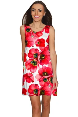 BUY 1 GET 4 FREE! Tulip Salsa Sanibel Empire Waist Red Summer Dress - Women