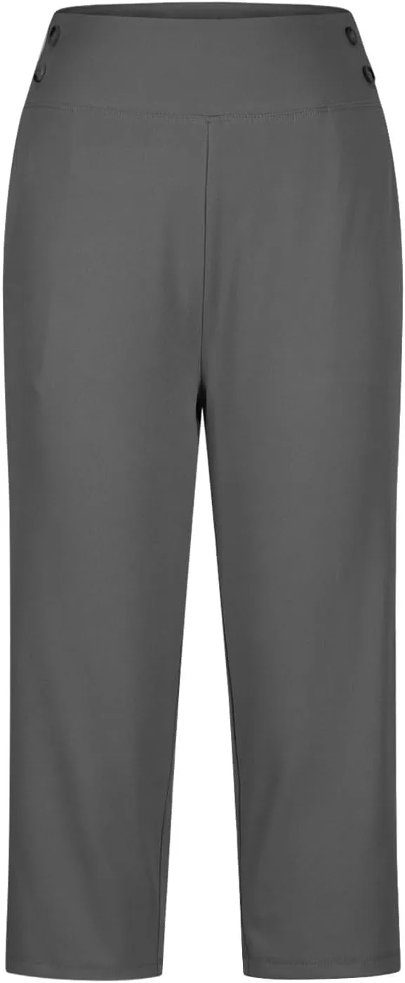 Capri Pants for Women High Waist Stretch Dressy Casual Summer Cropped Pants Plus Size Palazzo Capris Golf Yoga Pants