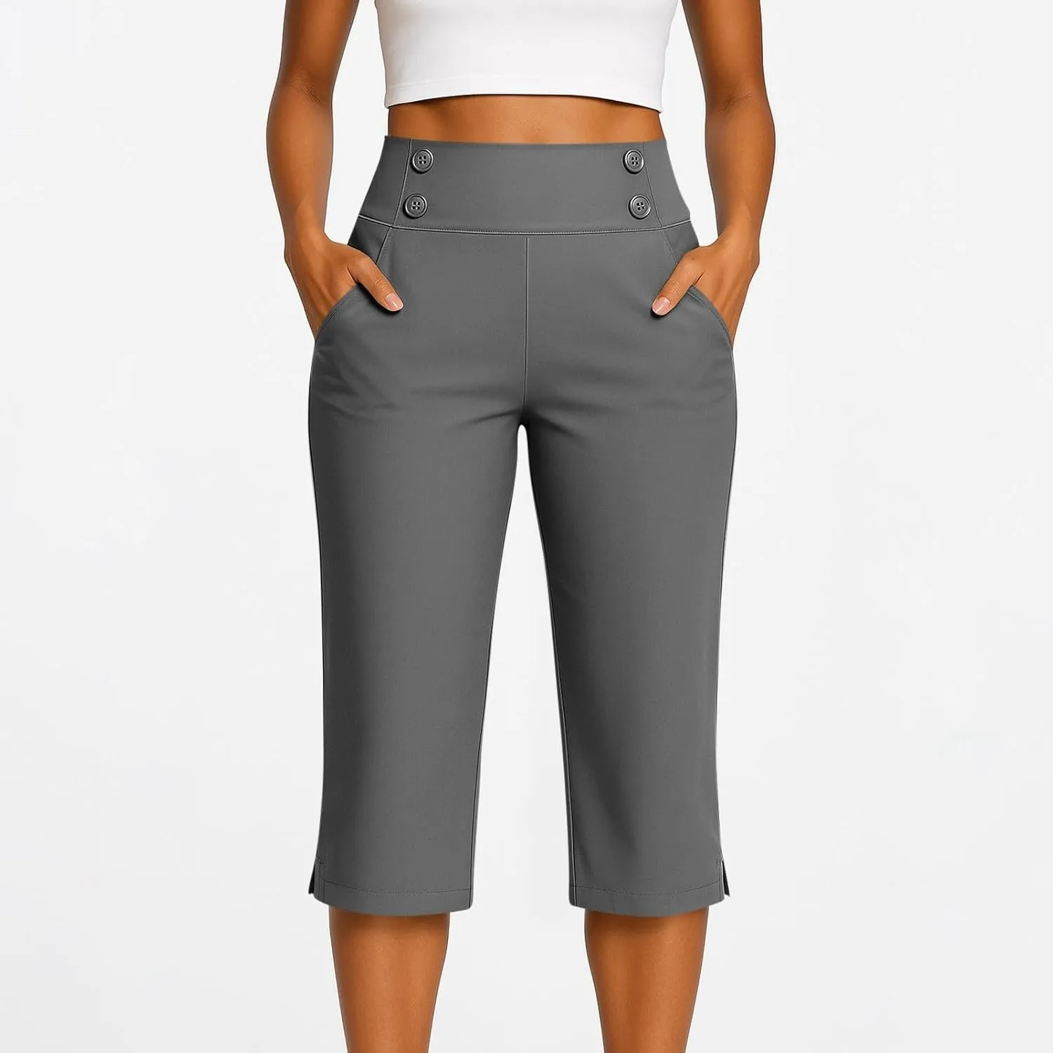 Capri Pants for Women High Waist Stretch Dressy Casual Summer Cropped Pants Plus Size Palazzo Capris Golf Yoga Pants