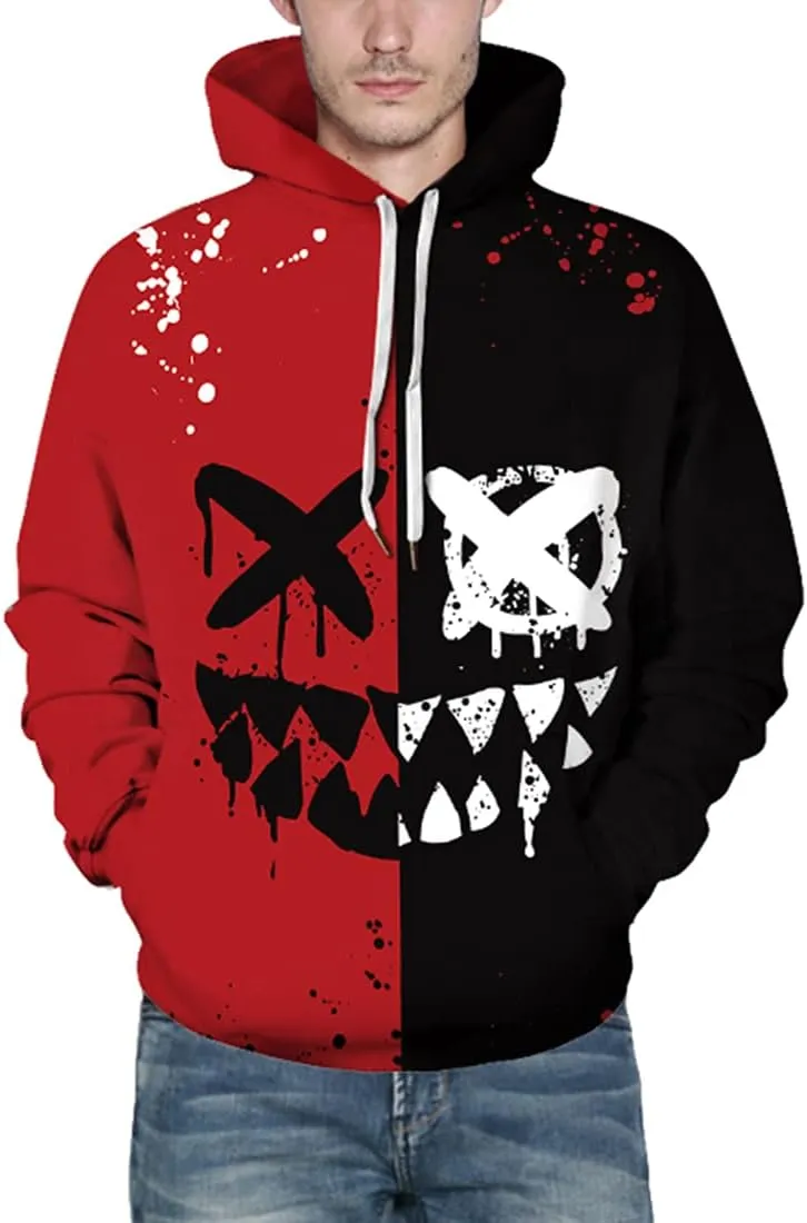 Chaos World Men's Novelty Hoodie Long Sleeves 3D Funny Graphic Print Sweatshirt Pullover