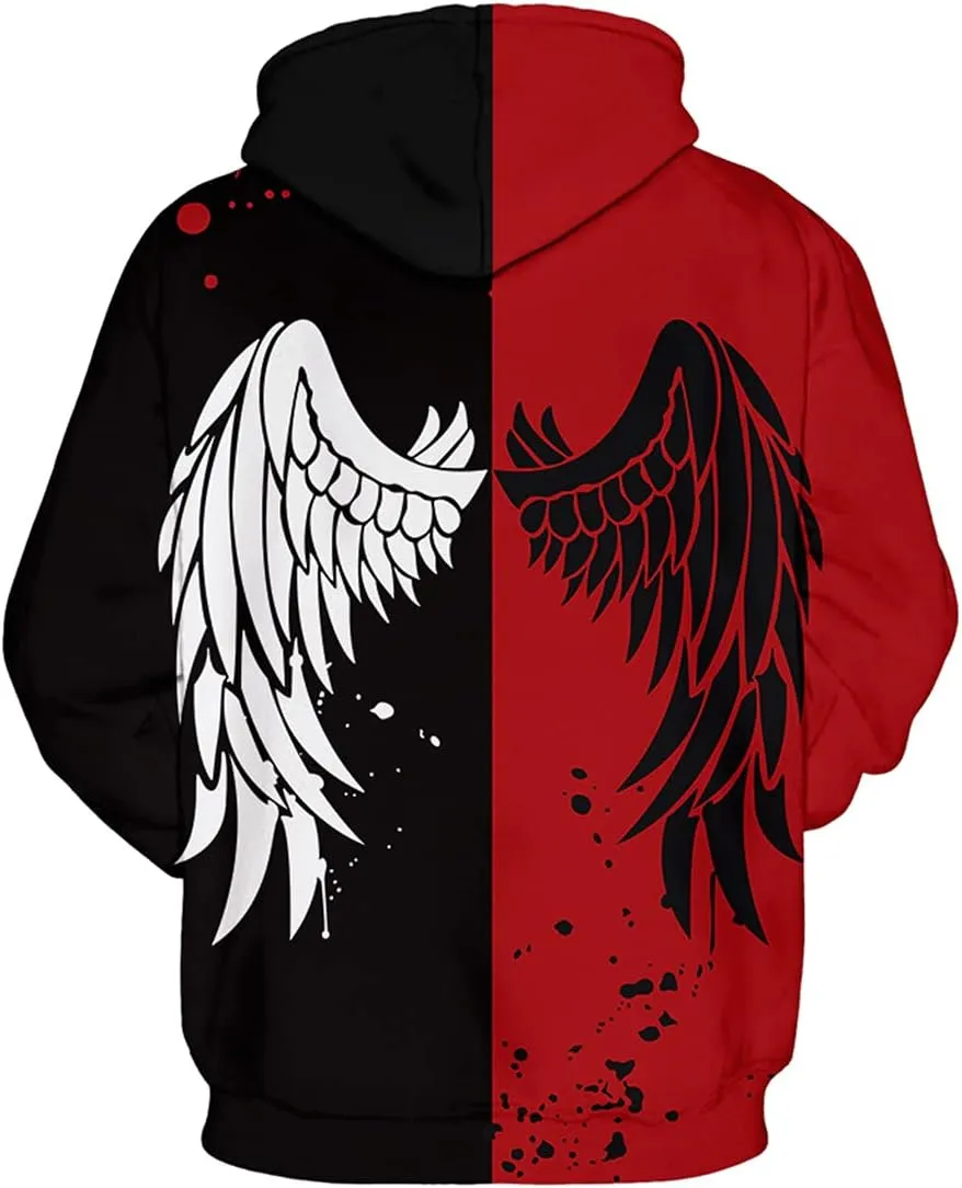 Chaos World Men's Novelty Hoodie Long Sleeves 3D Funny Graphic Print Sweatshirt Pullover