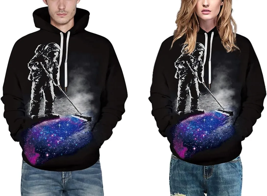 Chaos World Men's Novelty Hoodie Long Sleeves 3D Funny Graphic Print Sweatshirt Pullover