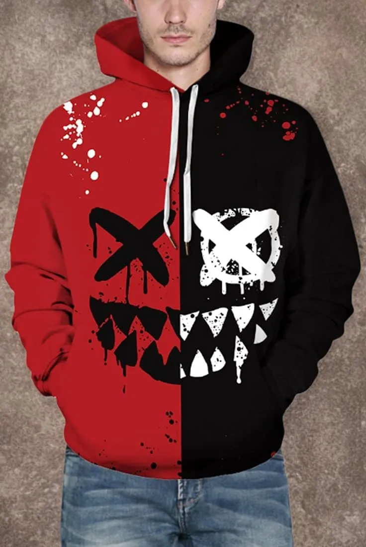 Chaos World Men's Novelty Hoodie Long Sleeves 3D Funny Graphic Print Sweatshirt Pullover