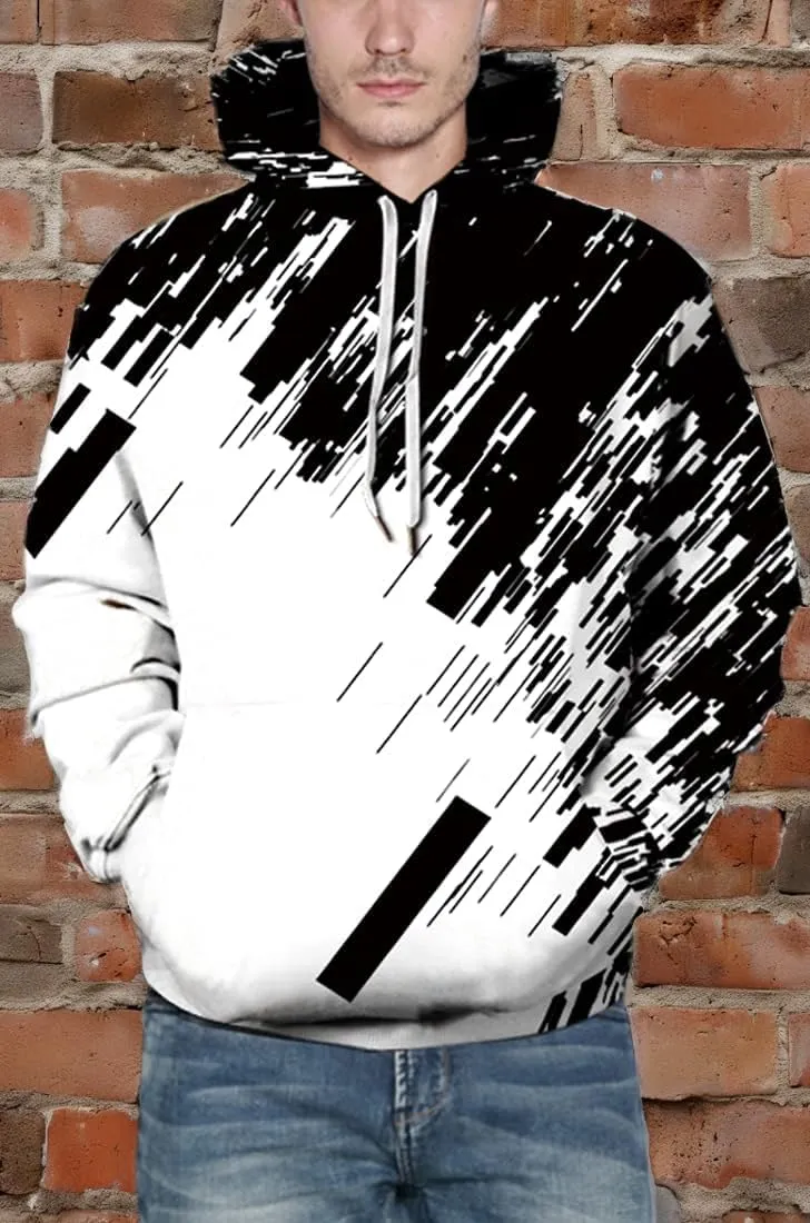 Chaos World Men's Novelty Hoodie Long Sleeves 3D Funny Graphic Print Sweatshirt Pullover