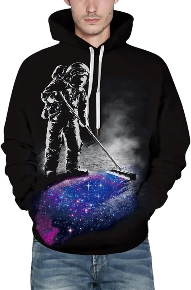Chaos World Men's Novelty Hoodie Long Sleeves 3D Funny Graphic Print Sweatshirt Pullover