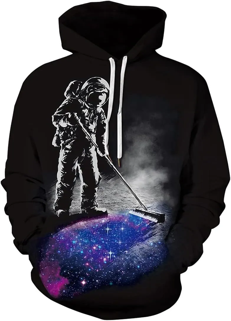 Chaos World Men's Novelty Hoodie Long Sleeves 3D Funny Graphic Print Sweatshirt Pullover