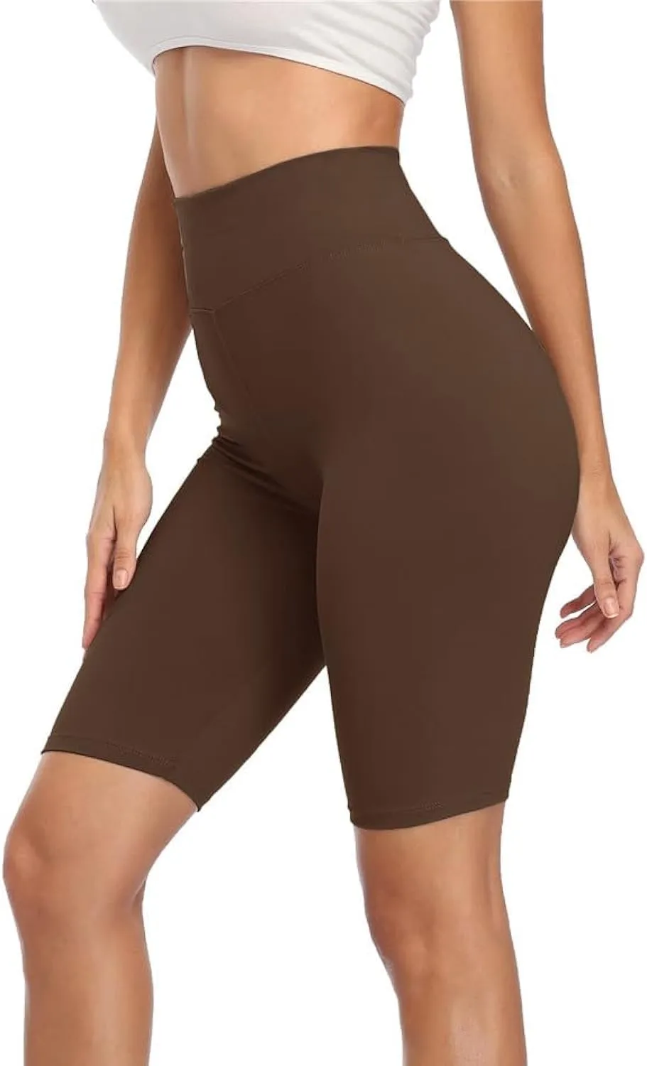 Cheapestbuy Womens High Waisted Biker Shorts Buttery Soft Short Leggings Under Dress Mid Thigh Leggings for Workout Yoga