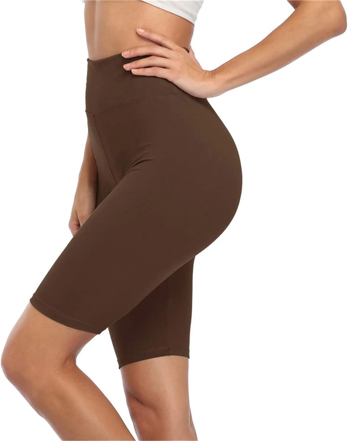 Cheapestbuy Womens High Waisted Biker Shorts Buttery Soft Short Leggings Under Dress Mid Thigh Leggings for Workout Yoga