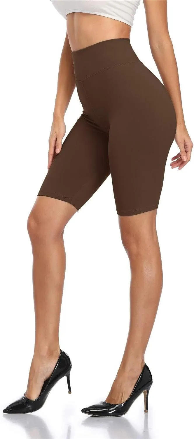 Cheapestbuy Womens High Waisted Biker Shorts Buttery Soft Short Leggings Under Dress Mid Thigh Leggings for Workout Yoga