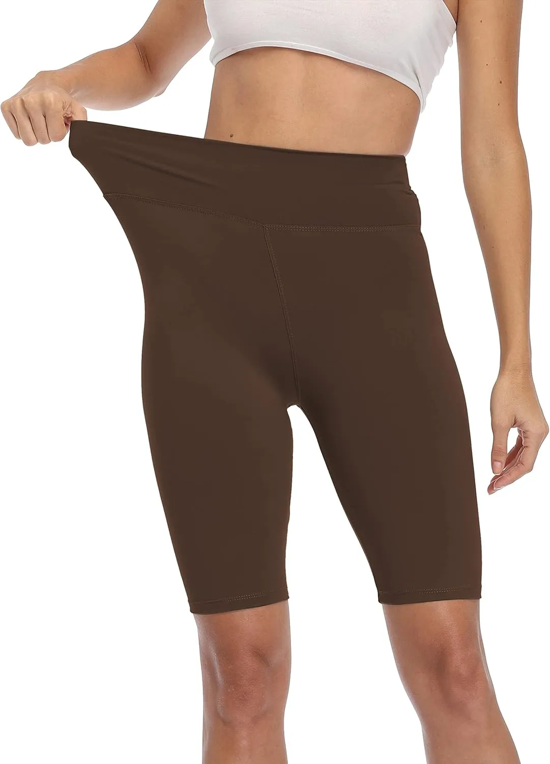 Cheapestbuy Womens High Waisted Biker Shorts Buttery Soft Short Leggings Under Dress Mid Thigh Leggings for Workout Yoga