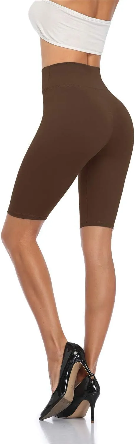 Cheapestbuy Womens High Waisted Biker Shorts Buttery Soft Short Leggings Under Dress Mid Thigh Leggings for Workout Yoga