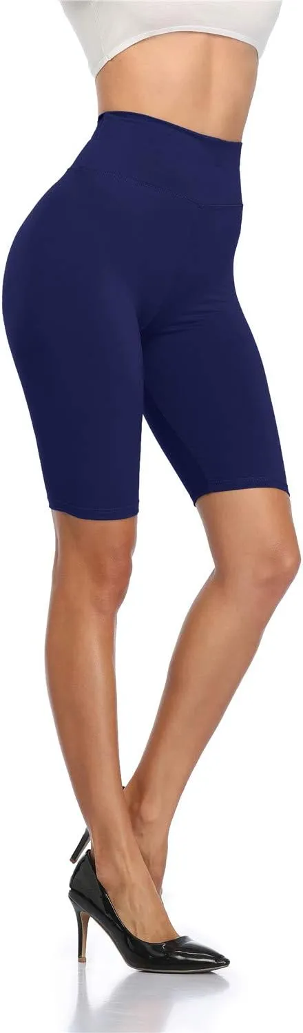 Cheapestbuy Womens High Waisted Biker Shorts Buttery Soft Short Leggings Under Dress Mid Thigh Leggings for Workout Yoga