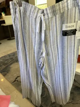 Chic Stripe Linen Capri