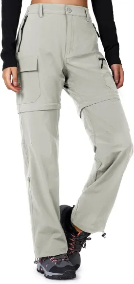 Cycorld Women's-Hiking-Pants-Convertible Quick-Dry-Stretch-Lightweight Zip-Off Outdoor Pants with 5 Deep Pockets