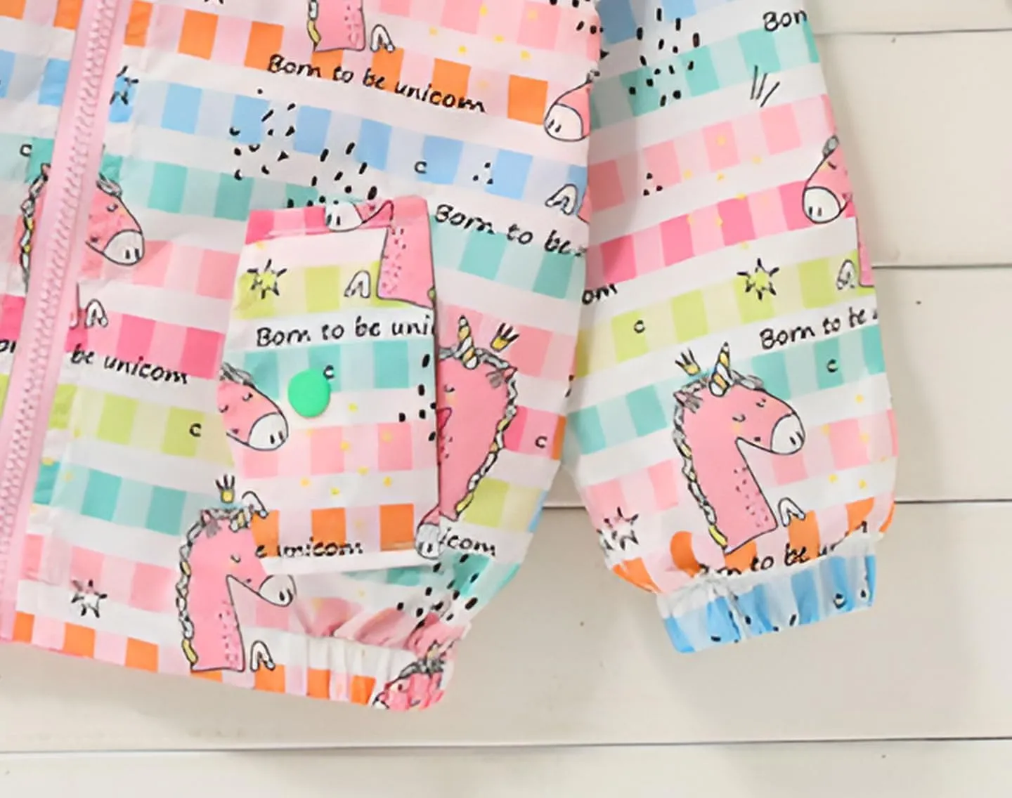 DDSOL Lightweight Hooded Windbreaker for Toddler Girls - Cartoon Print Unicorn and Owl Zip Jacket for Spring/Fall (Ages 2-8)