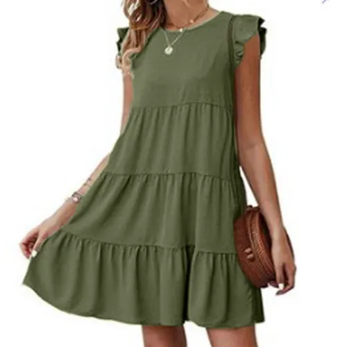 Elegant Cap Sleeve Flowy Dress for Women
