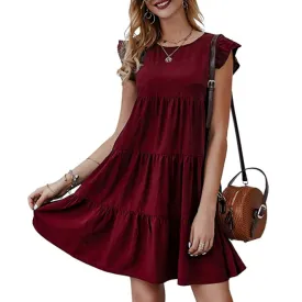 Elegant Cap Sleeve Flowy Dress for Women