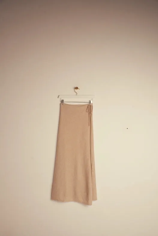 Esmeralda Cashmere Knitted Wrap Skirt Ecru