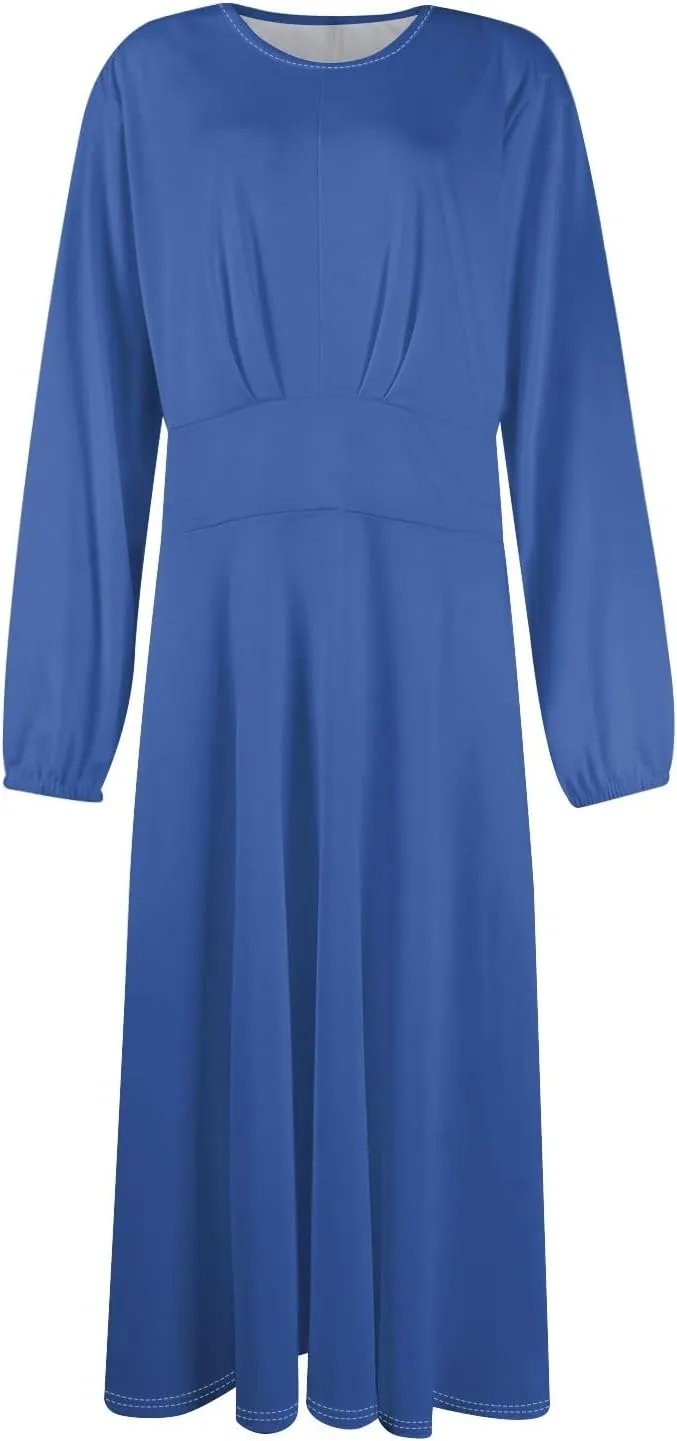 Formal Fall Winter Long Sleeve Wedding Guest Dresses for Women Floral Casual Trendy Smocked Flowy A Line Midi Dress