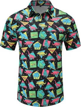Funny Men's Golf Polo Shirts Mens Novelty Short Sleeve Polo Shirts Moisture Wicking Quick Dry Golf Shirts