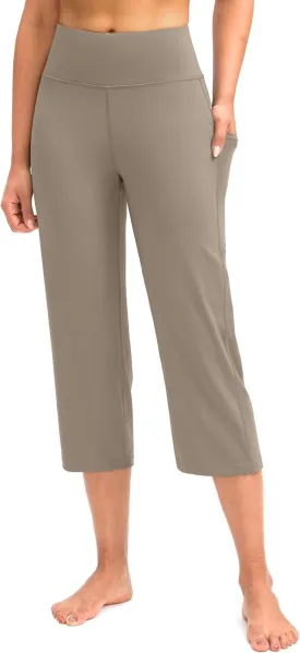 G Gradual Capri Pants for Women High Waist Workout Yoga Pants with Pockets Tummy Control Leggings Crop Straight