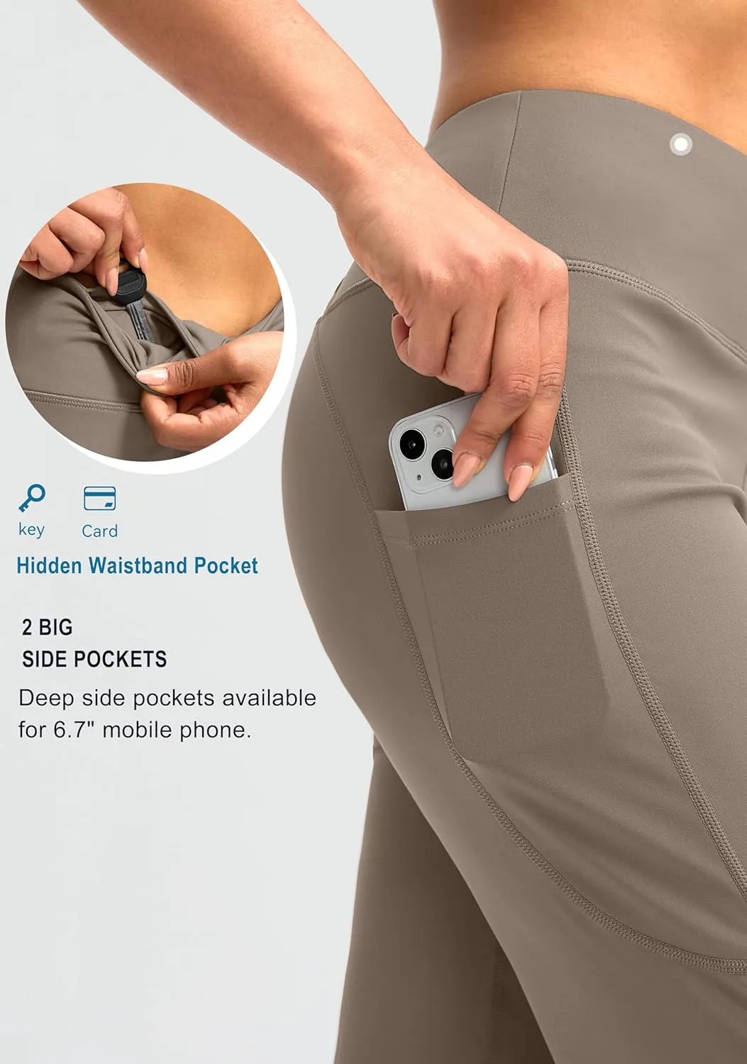 G Gradual Capri Pants for Women High Waist Workout Yoga Pants with Pockets Tummy Control Leggings Crop Straight