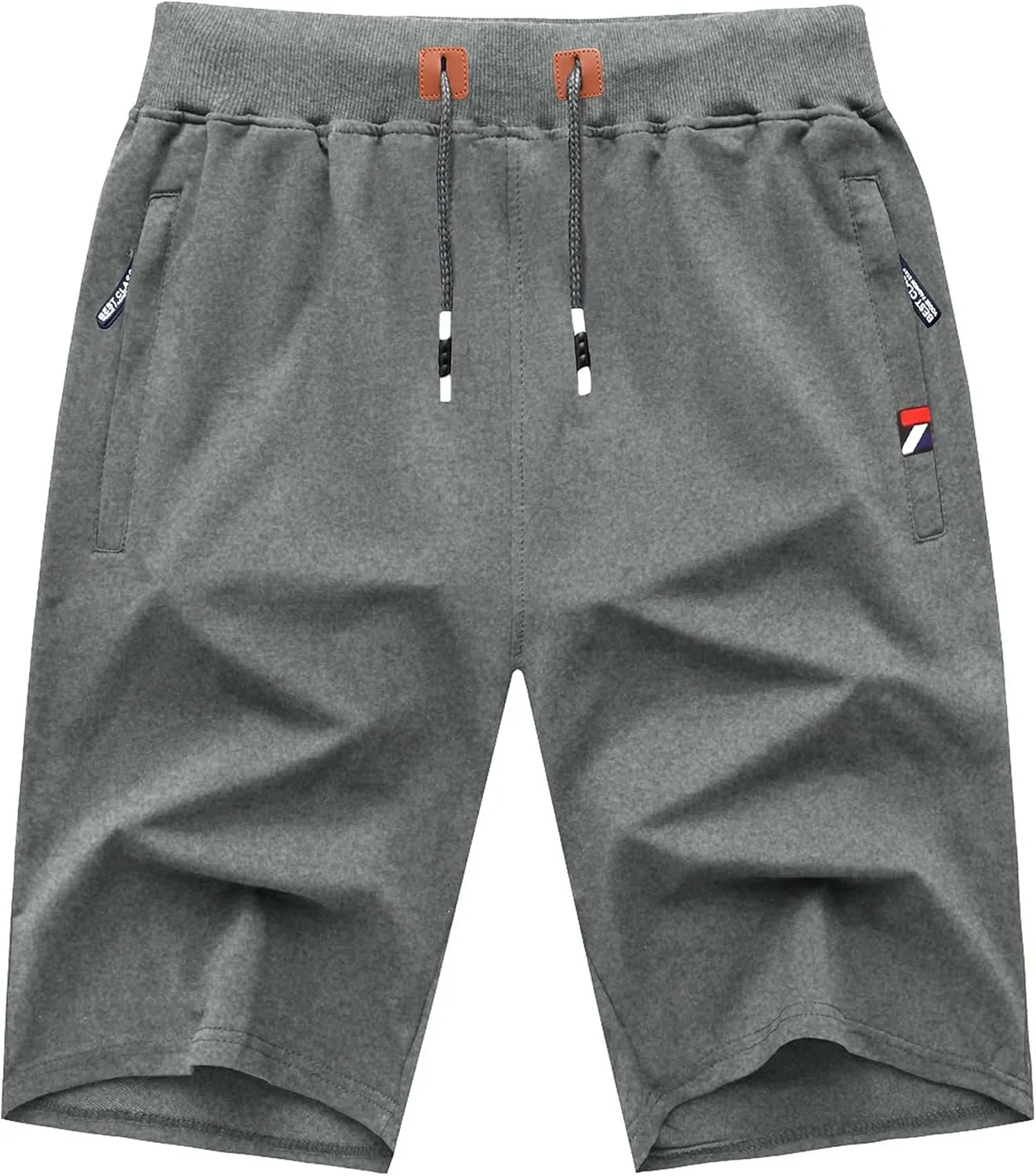 GEEK LIGHTING Mens Shorts Casual Cotton Drawstring Zipper Pockets Elastic Waist Lightweight Summer Athletic Beach Shorts