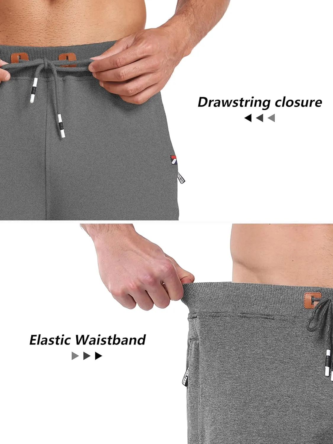 GEEK LIGHTING Mens Shorts Casual Cotton Drawstring Zipper Pockets Elastic Waist Lightweight Summer Athletic Beach Shorts