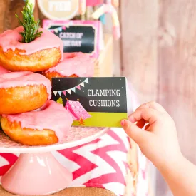 Glamping Party Tent Cards | Glamping Party Food Labels