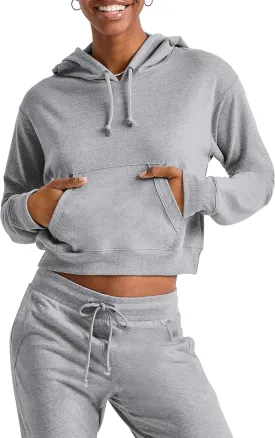 Hanes Women's Originals Pullover Cropped Hoodie, French Terry Hooded Sweatshirt