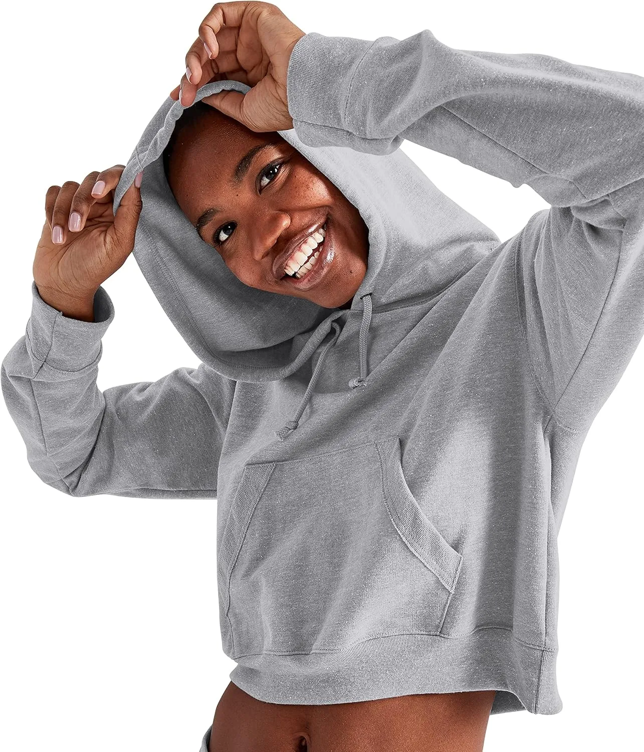 Hanes Women's Originals Pullover Cropped Hoodie, French Terry Hooded Sweatshirt