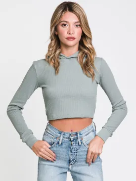 HARLOW WAFFLE SLIM HOODIE - CLEARANCE