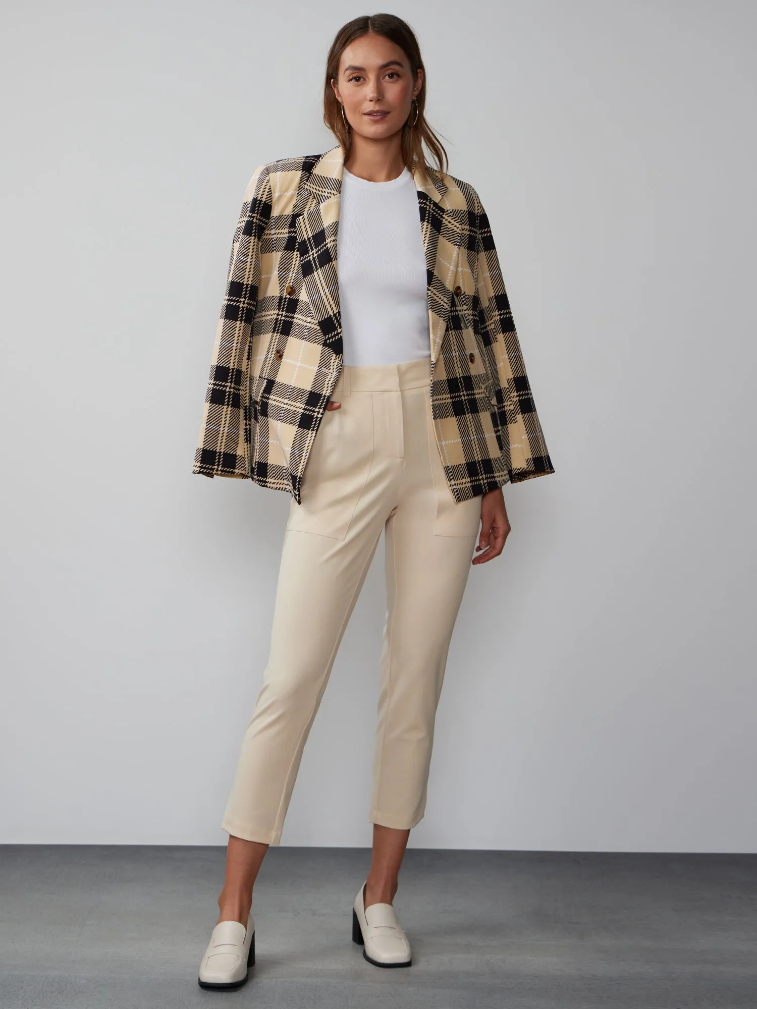 High Rise Straight Leg Slim Pant