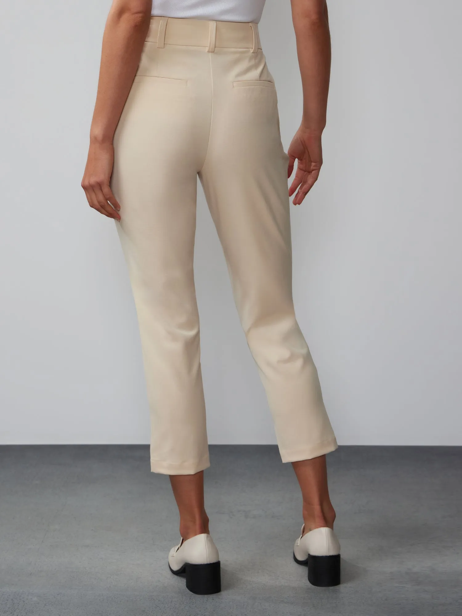 High Rise Straight Leg Slim Pant