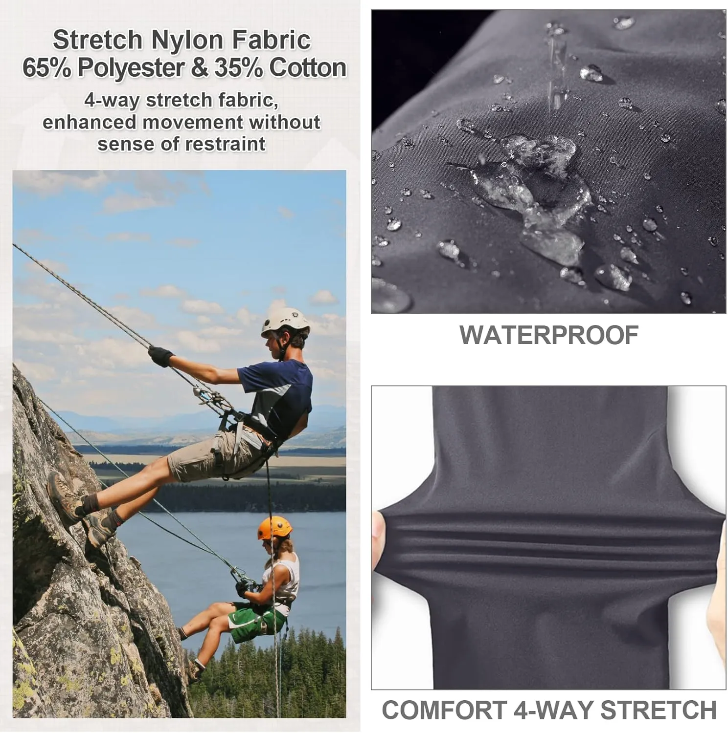 Hiking Shorts for Men Cargo Casual Quick Dry Lightweight Stretch Waist Outdoor Fishing Travel Shorts