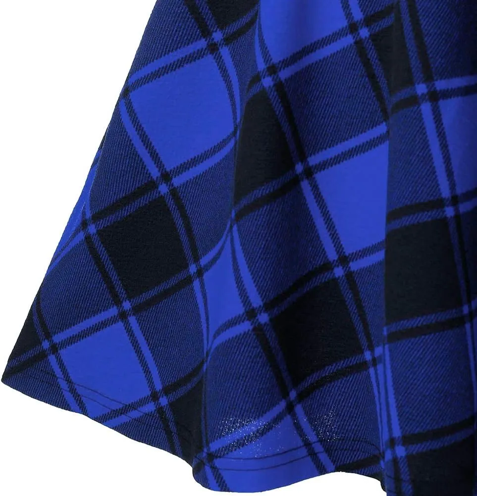 IDEALSANXUN Gothic Plaid Mini Skirts for Women Short High Waist Plaid Skirts
