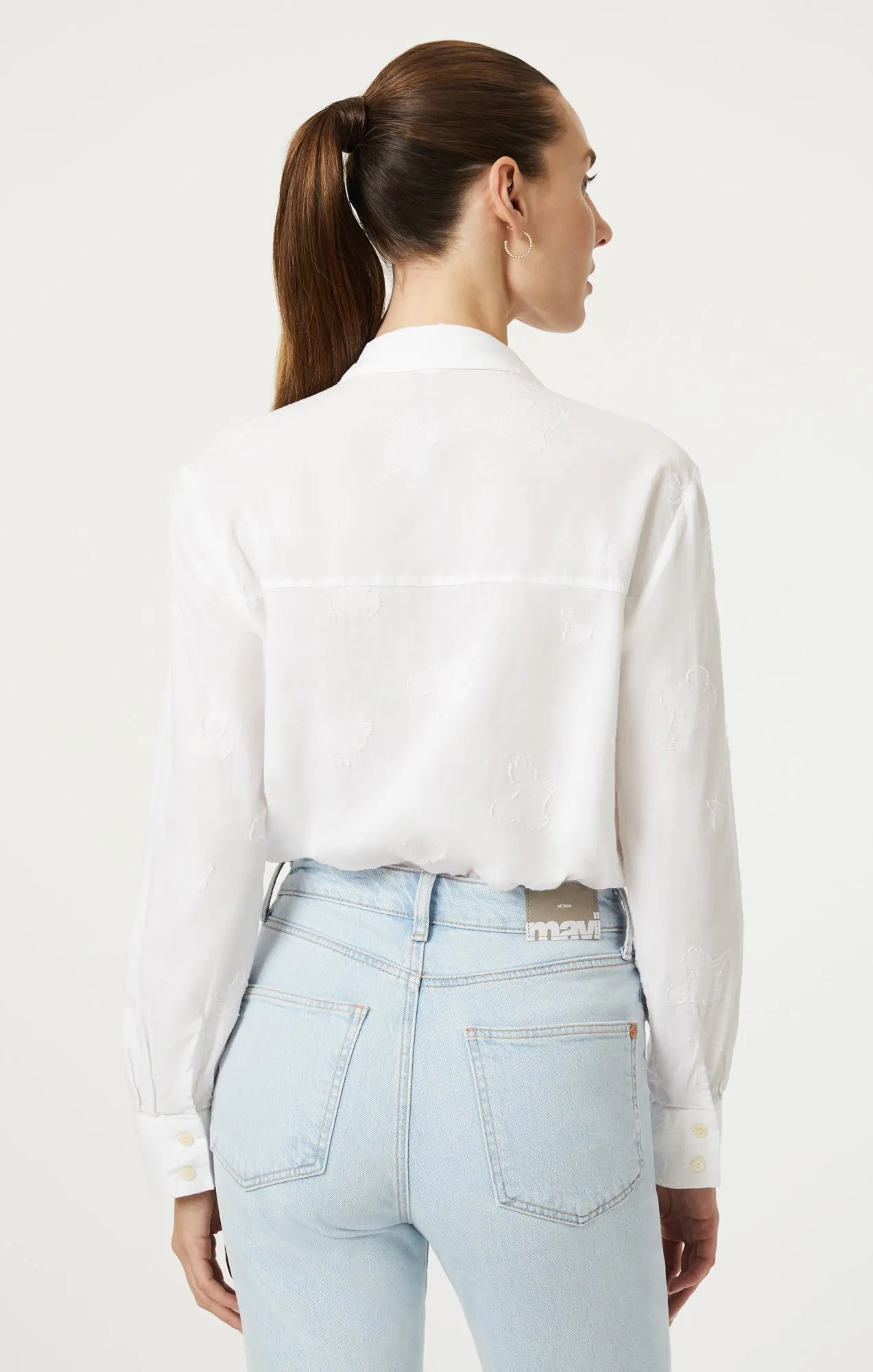 JACQUARD BUTTON-UP SHIRT IN ANTIQUE WHITE