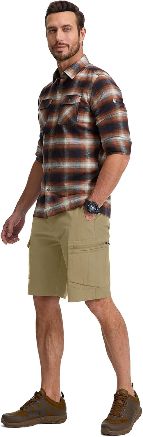 Jessie Kidden Mens Stretch Casual Lightweight Water Resistant Quick Dry Cargo Fishing Hiking Shorts