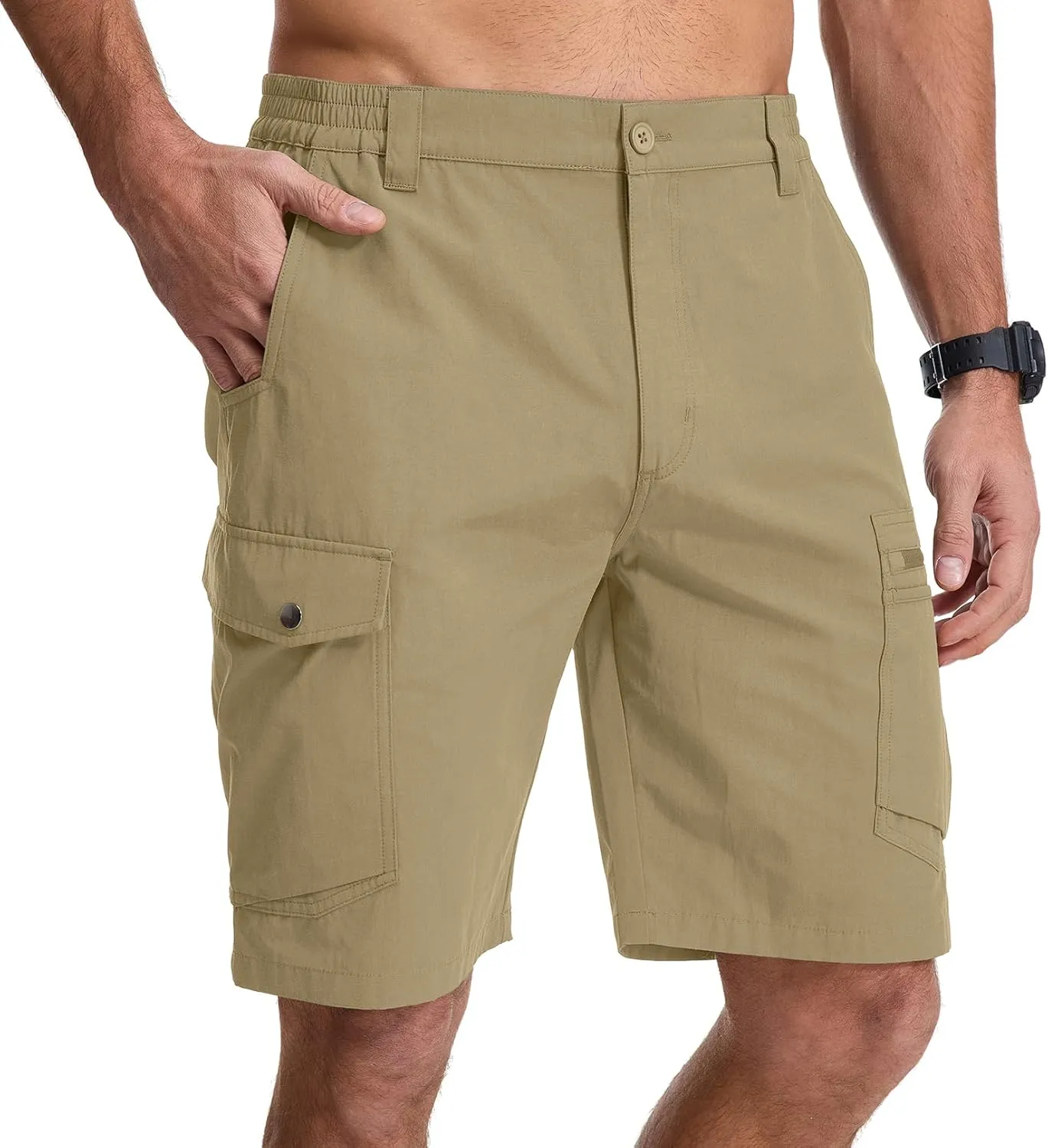 Jessie Kidden Mens Stretch Casual Lightweight Water Resistant Quick Dry Cargo Fishing Hiking Shorts