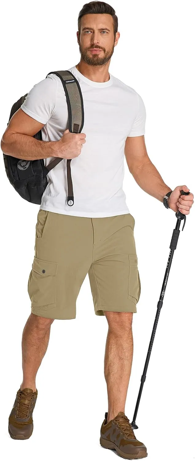 Jessie Kidden Mens Stretch Casual Lightweight Water Resistant Quick Dry Cargo Fishing Hiking Shorts