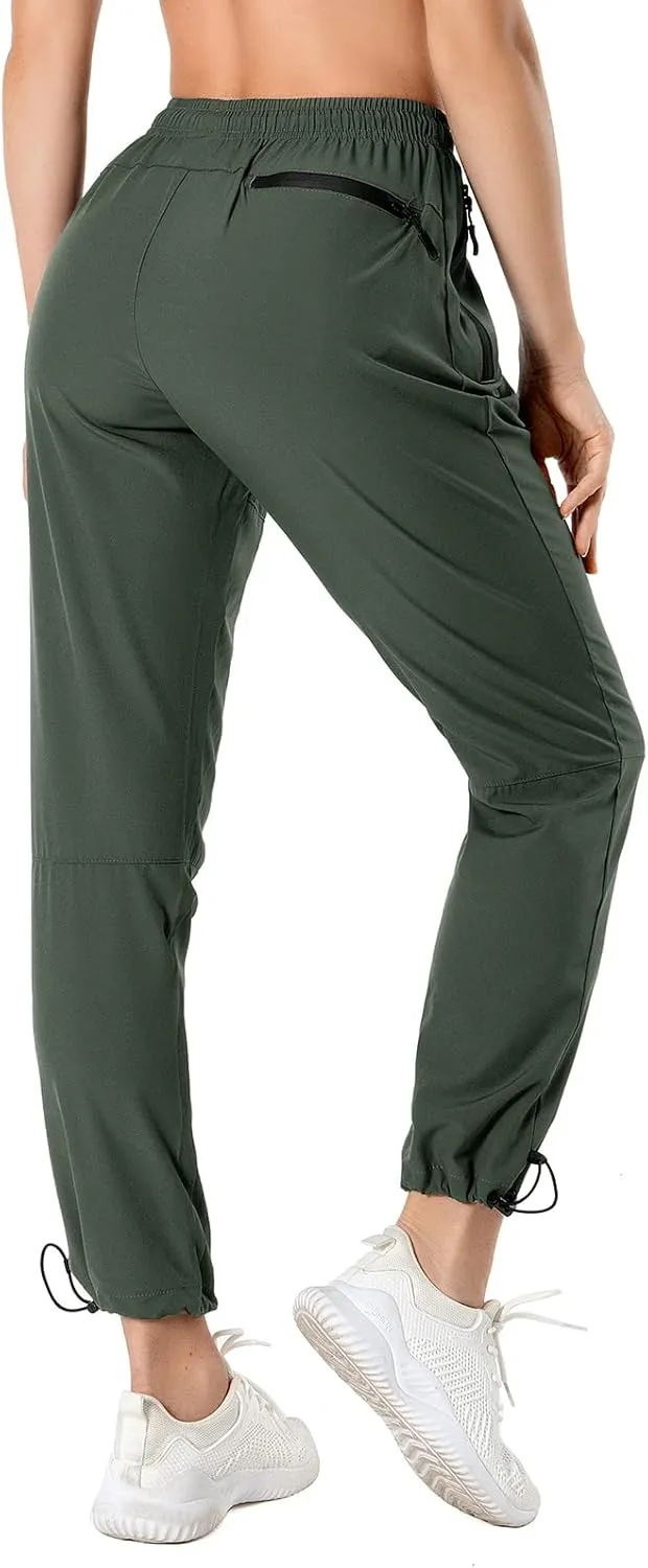 Ksmien Women's Hiking Pants Quick Dry Lightweight Water Resistant Golf Athletic Travel Cargo Pants UPF 50 Zipper Pockets