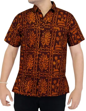 LA LEELA Shirt Casual Button Down Short Sleeve Beach Shirt Men Aloha Pocket 23