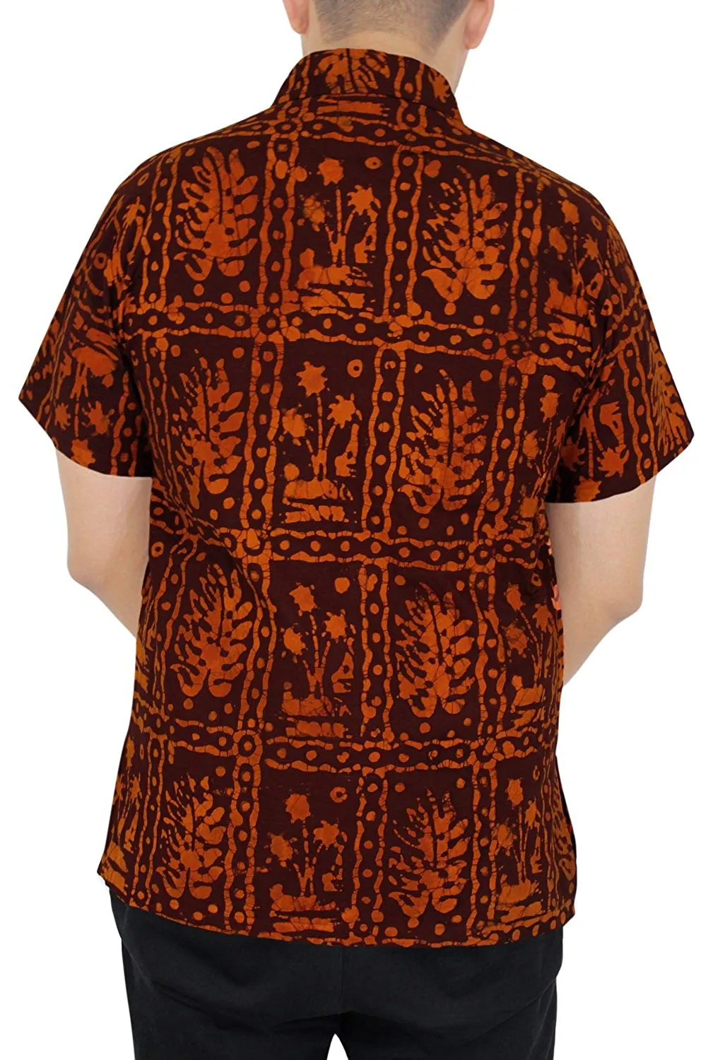 LA LEELA Shirt Casual Button Down Short Sleeve Beach Shirt Men Aloha Pocket 23