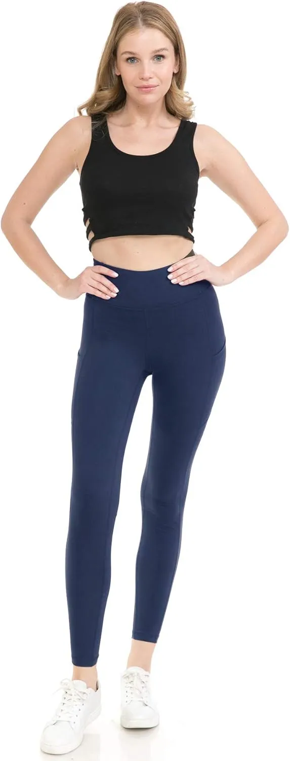 Leggings Depot High Waist Athletic Leggings for Women Tummy Control Pocket Yoga Pants