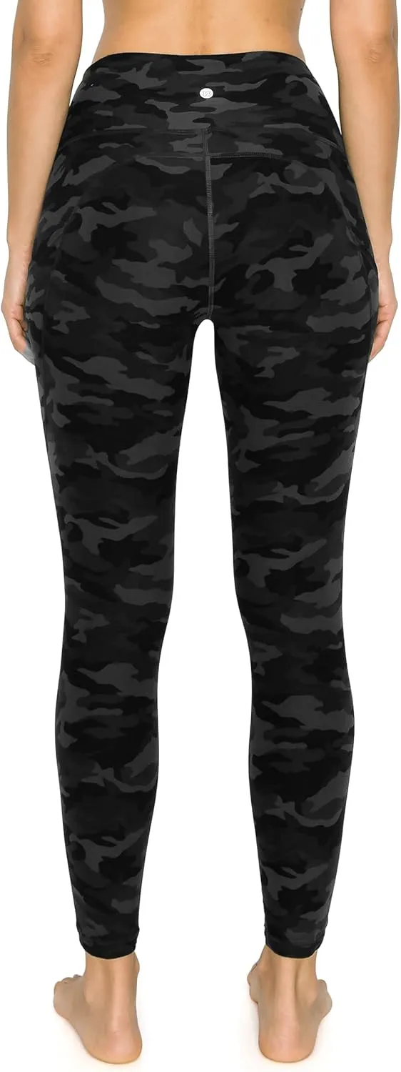 Leggings Depot Women's High Waisted Reflective Yoga Pants with Pockets Athletic Leggings