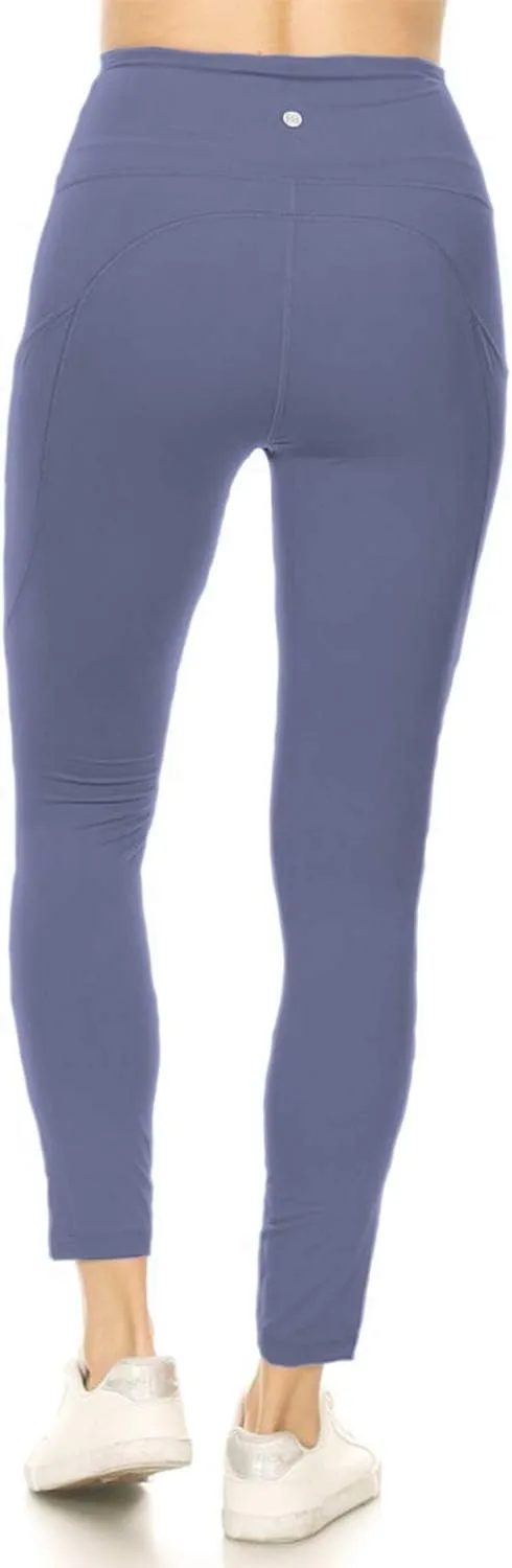 Leggings Depot Women's High Waisted Reflective Yoga Pants with Pockets Athletic Leggings