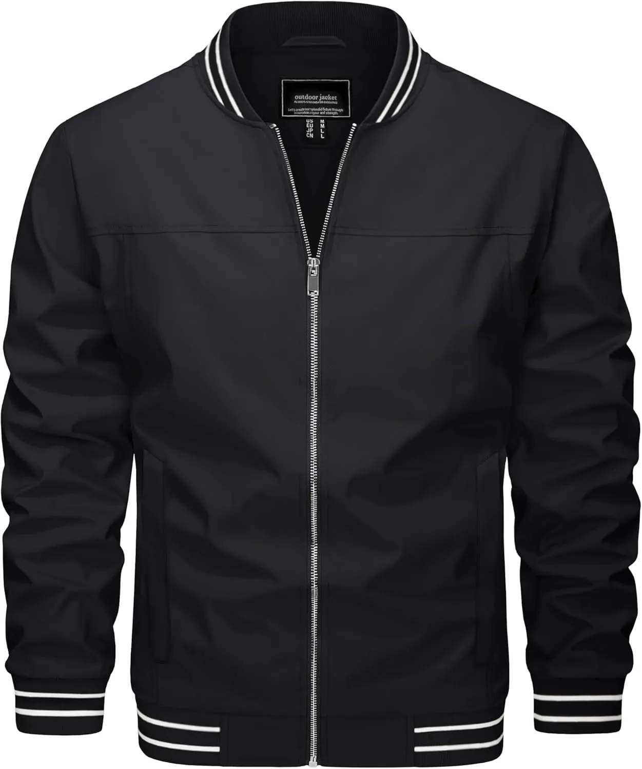 MAGNIVIT Men's Bomber Jackets Lightweight Jacket Varsity Flight Jacket Baseball Windbreaker Water Resistant Spring Autumn